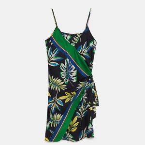 Zara scarf print wrap dress